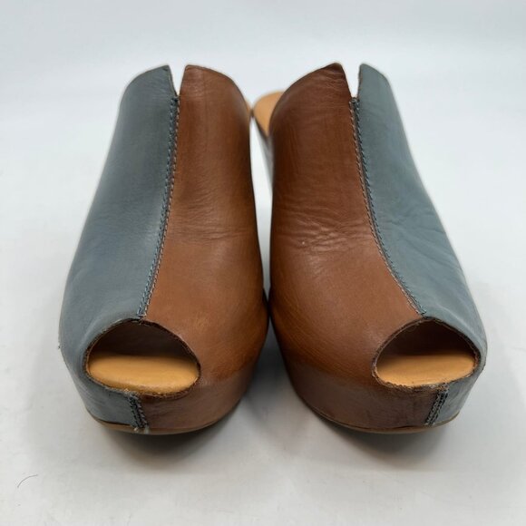 Kork-Ease Tan Ultra-High Peep Toe Wedge Shoes | Size 8 - Picture 5 of 11